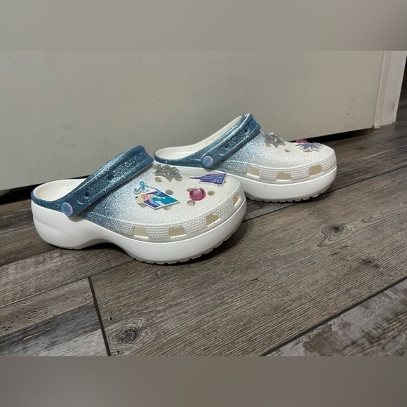 Disney Shoes - Disney Frozen Clogs mega Crush Crocs Women’s Size 10